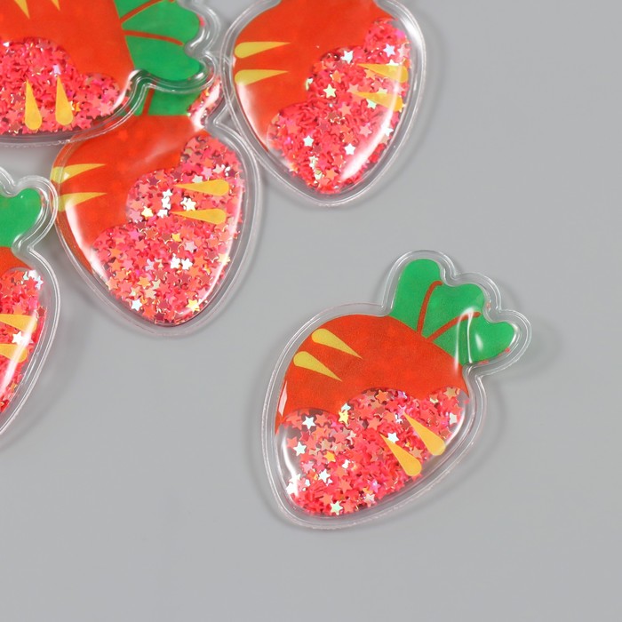 Шейкер для творчества PVC «Морковка», с глиттером, 5.5×4 см