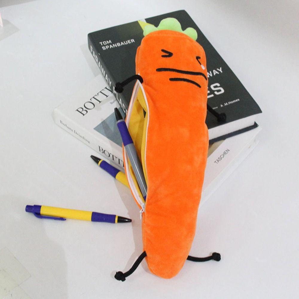 Мягкая игрушка «Овощная морковка» Кукла «Уставший от мира» Мягкий пенал «Морковка» Школа оранжевый